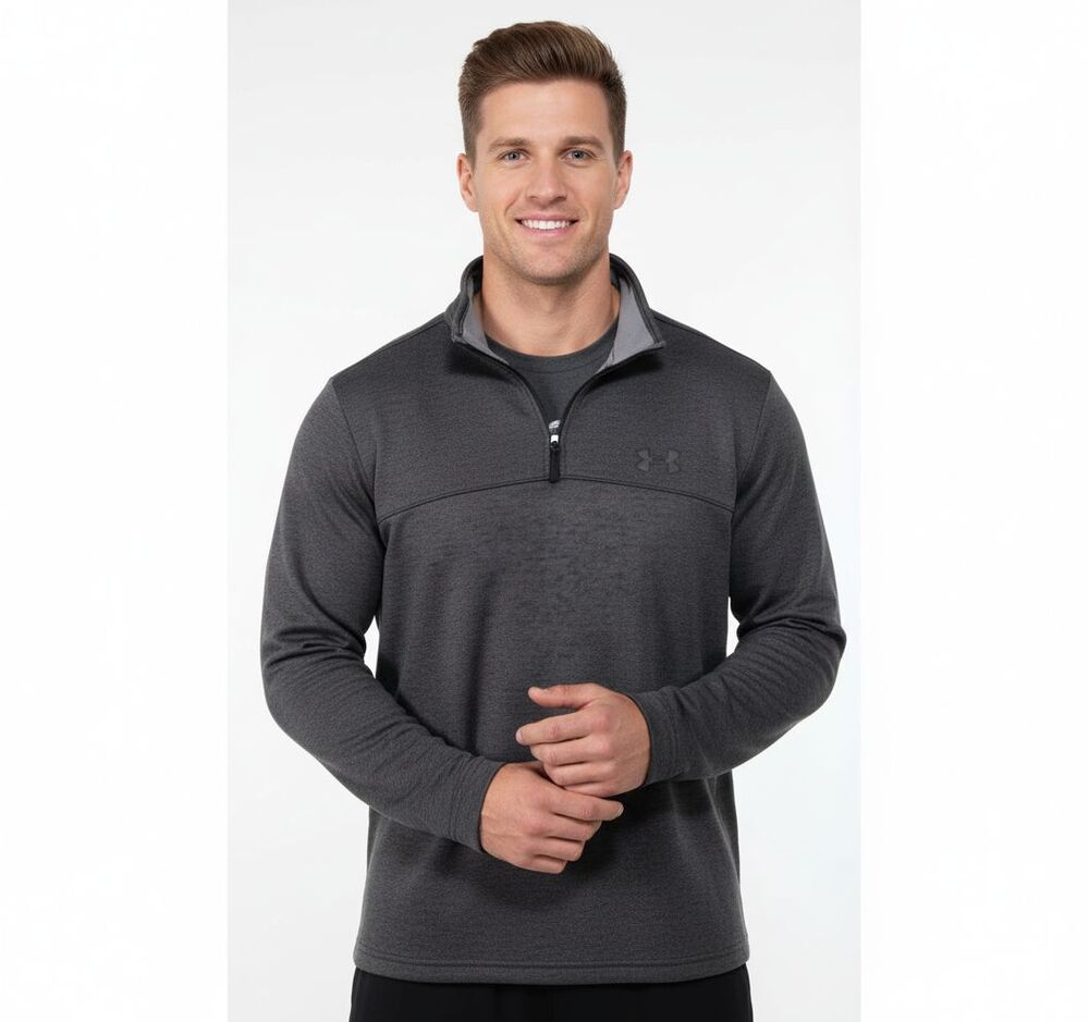 Under Armour Sweatshirt Adult Men Size L Gray 1/4 Zip Long Sleeve Golf Pullover